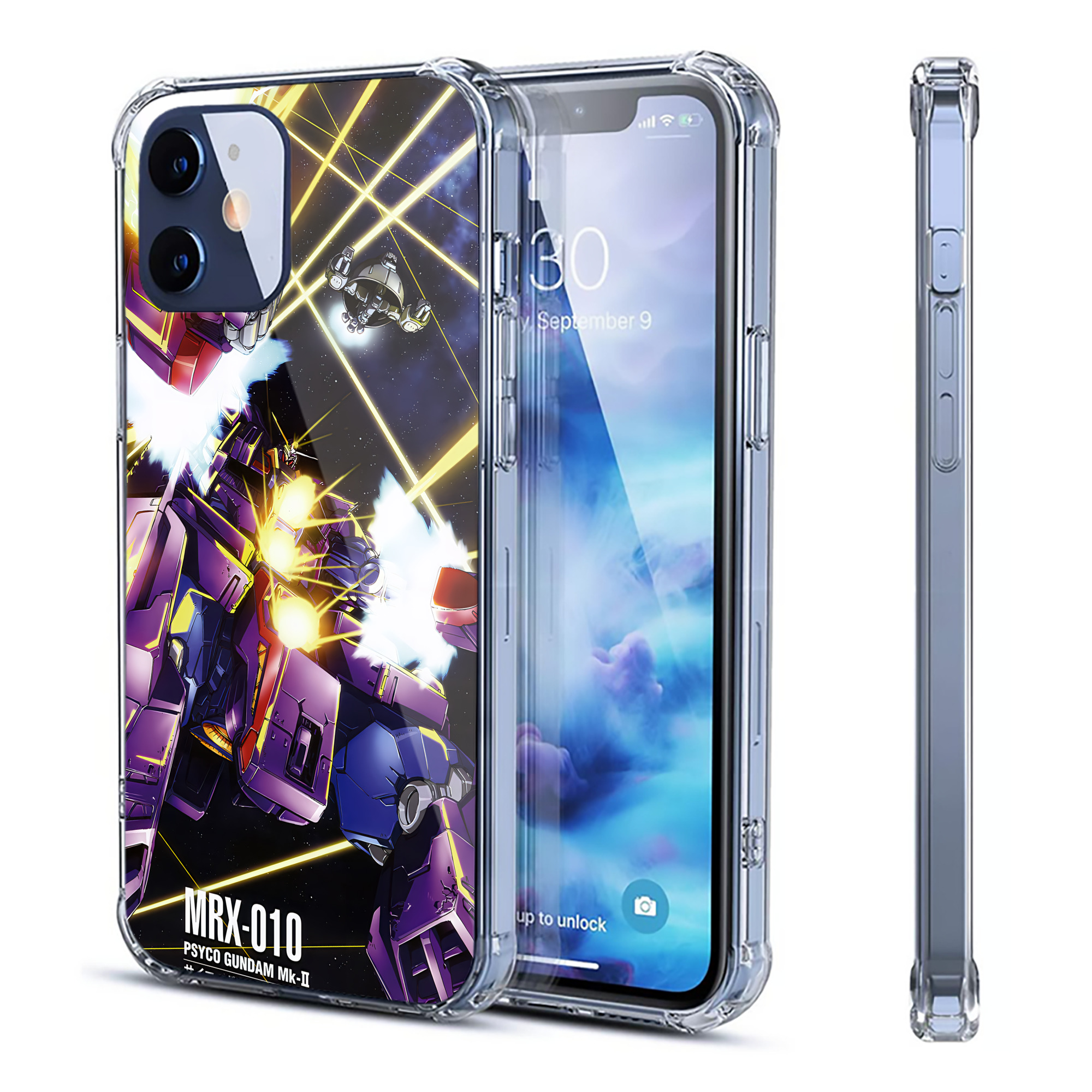 （画像用） 機動戦士ガンダム Mobile Suit Gundam 【iPhone 12シリーズ対応】透明スマホケース（クリアソフトケース）